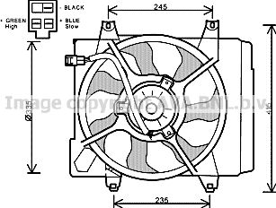Вентилятор, охлаждение двигателя AVA QUALITY COOLING KA7521 для KIA PICANTO