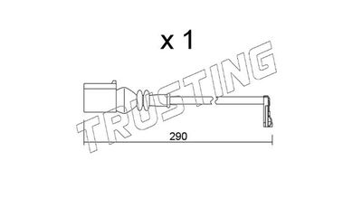 Styk ostrzegawczy, zużycie okładzin hamulcowych TRUSTING SU.365