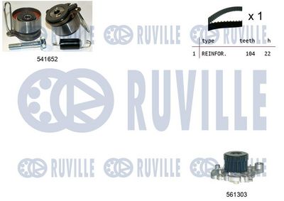 водна помпа+ к-кт ангренажен ремък RUVILLE 5504091