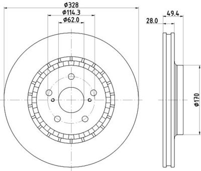 спирачен диск MINTEX MDC3258CMX