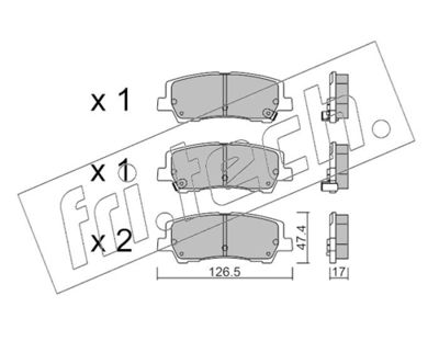 Zestaw klocków hamulcowych, hamulce tarczowe FRI.TECH. 1184.0