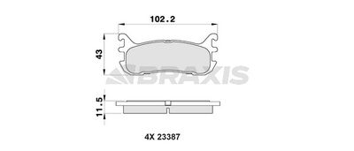 BRAXIS AB0452 Тормозные колодки и сигнализаторы  для MAZDA 323 F V (BA) 2.0 24V