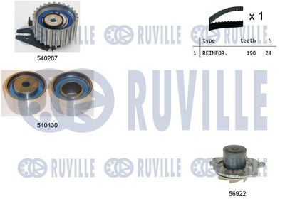 Водяной насос + комплект зубчатого ремня RUVILLE 5500451 для ALFA ROMEO 166