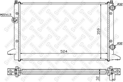 Радиатор, охлаждение двигателя STELLOX 10-25198-SX для VW PASSAT