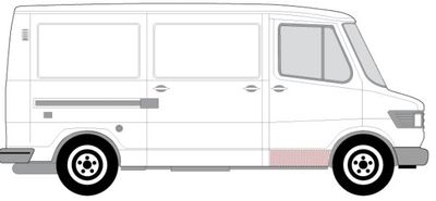 Deur reparatieset Voor Rechts (kanaal) past: MERCEDES T1 / T2 601, 602 04.77-02.96