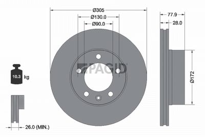Tarcza hamulcowa PAGID 54159NC