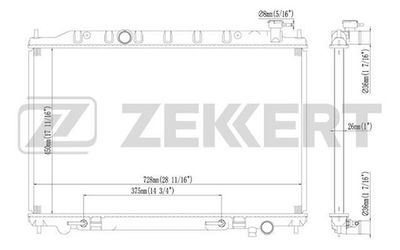 Радиатор, охлаждение двигателя ZEKKERT MK-1463 для NISSAN MURANO