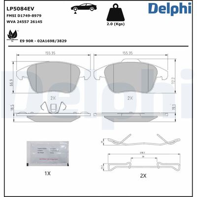 Комплект тормозных колодок, дисковый тормоз LP5084EV