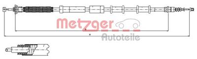 Тросик, cтояночный тормоз METZGER 12.0721 для FIAT GRANDE PUNTO