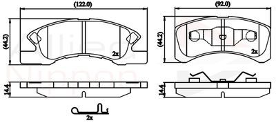 Комплект тормозных колодок, дисковый тормоз COMLINE ADB32249 для DAIHATSU TREVIS
