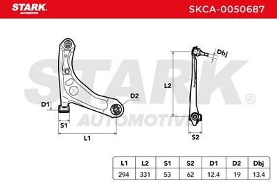 носач, окачване на колелата STARK SKCA-0050687