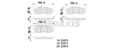 Комплект тормозных колодок, дисковый тормоз BRAXIS AB0213 для NISSAN PICK UP