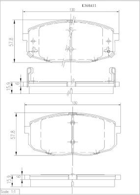 Комплект тормозных колодок, дисковый тормоз NPS K360A11 для TOYOTA ISIS