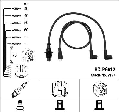 Комплект проводов зажигания NGK 7157 для PEUGEOT 305