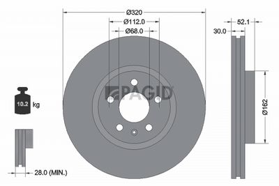 Brzdový kotouč PAGID 55293NHC