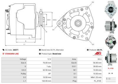 GENERATOR / ALTERNATOR AS-PL A0371 5
