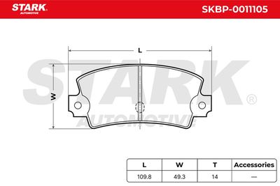 комплект спирачно феродо, дискови спирачки STARK SKBP-0011105