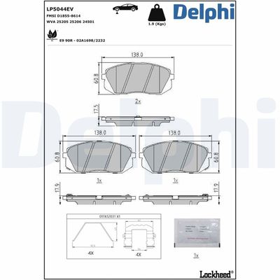 Brake Pad Set, disc brake LP5044EV