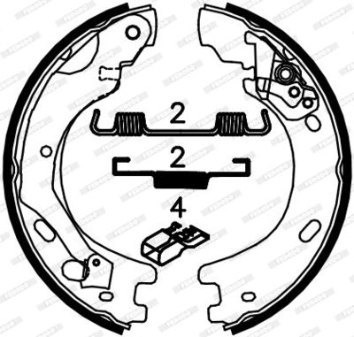 Bromsbackar, sats, parkeringsbroms FERODO FSB4033