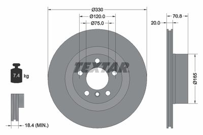 Тормозной диск TEXTAR 92256303 для BMW X4