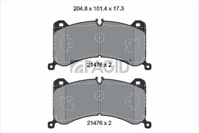 комплект спирачно феродо, дискови спирачки PAGID T4186N