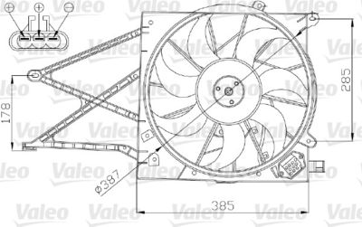 Вентилятор, охлаждение двигателя VALEO 696173 для OPEL ASTRA