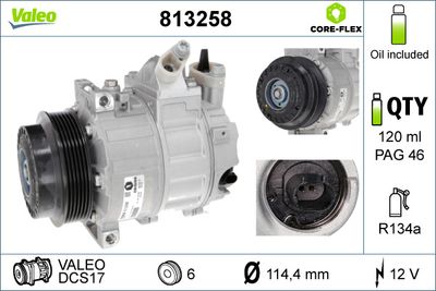 VALEO Compressor, airconditioning VALEO ORIGINS NEW OE TECHNOLOGY (813258)