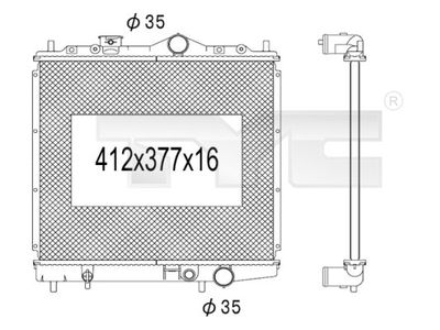 Радиатор, охлаждение двигателя TYC 723-1015 для MITSUBISHI COLT