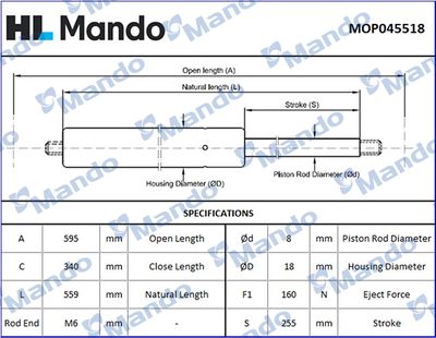 AMORTIZOR PORTBAGAJ MANDO MOP045518