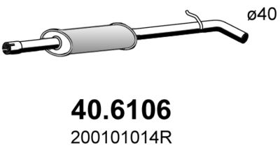 ASSO 40.6106 Глушитель выхлопных газов  для RENAULT CAPTUR (Рено Каптур)
