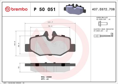 Brake Pad Set, disc brake P 50 051