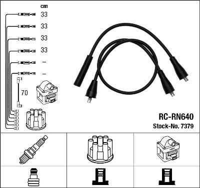 Комплект проводов зажигания NGK 7379 для RENAULT 11