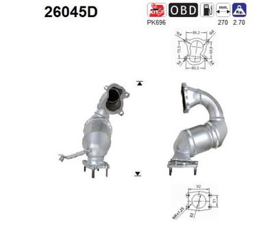 Катализатор AS 26045D для MITSUBISHI SPACE