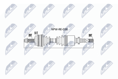 Wał napędowy NTY NPW-RE-038