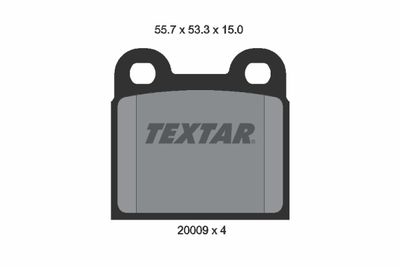 Комплект тормозных колодок, дисковый тормоз TEXTAR 2000906 для DAF 55