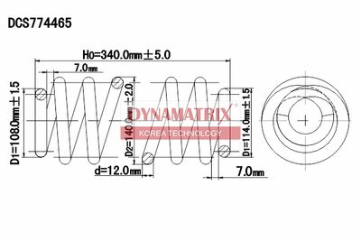 DYNAMATRIX DCS774465 Пружина подвески  для OPEL ASTRA (Опель Астра)