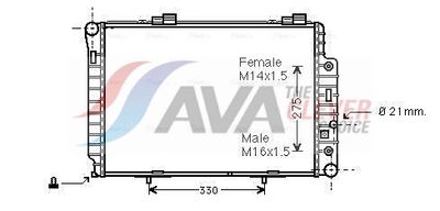 радиатор, охлаждане на двигателя AVA Clever Choice MSA2174