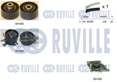 Водяной насос + комплект зубчатого ремня RUVILLE 5502801 для MITSUBISHI OUTLANDER
