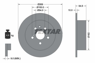 TEXTAR 92070800 Тормозные диски  для TOYOTA CORONA (Тойота Корона)