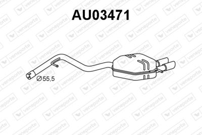 Глушитель выхлопных газов конечный VENEPORTE AU03471 для AUDI Q3