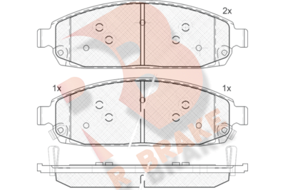 Комплект тормозных колодок, дисковый тормоз R BRAKE RB1713 для JEEP COMMANDER