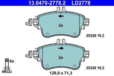 Brake Pad Set, disc brake 13.0470-2778.2