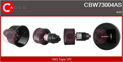 Вентилятор салона CASCO CBW73004AS для AUDI V8
