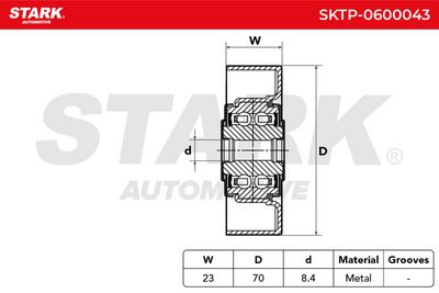 обтящна ролка, пистов ремък STARK SKTP-0600043