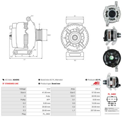 GENERATOR / ALTERNATOR AS-PL A6409S 4