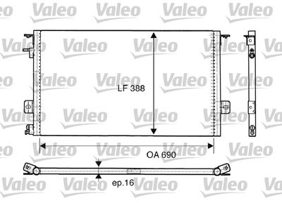 VALEO 816945 Радіатор кондиціонера для CHRYSLER (Крайслер)