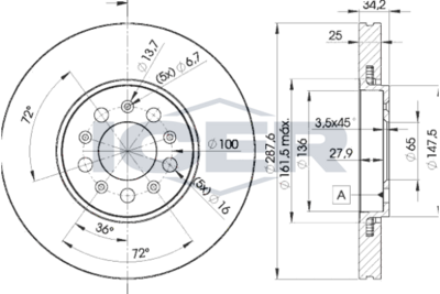 спирачен диск ICER 78BD5604-2