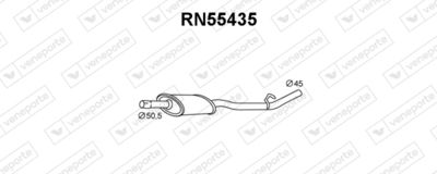 Средний глушитель выхлопных газов VENEPORTE RN55435 для RENAULT KANGOO