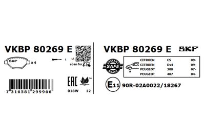 SET PLACUTE FRANA FRANA DISC SKF VKBP80269E 2