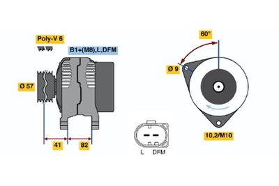BOSCH 0 124 615 008 Генератор  для AUDI (Ауди)
